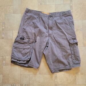 Lee Dungarees Grey Cargo Shorts Size 36 Like New